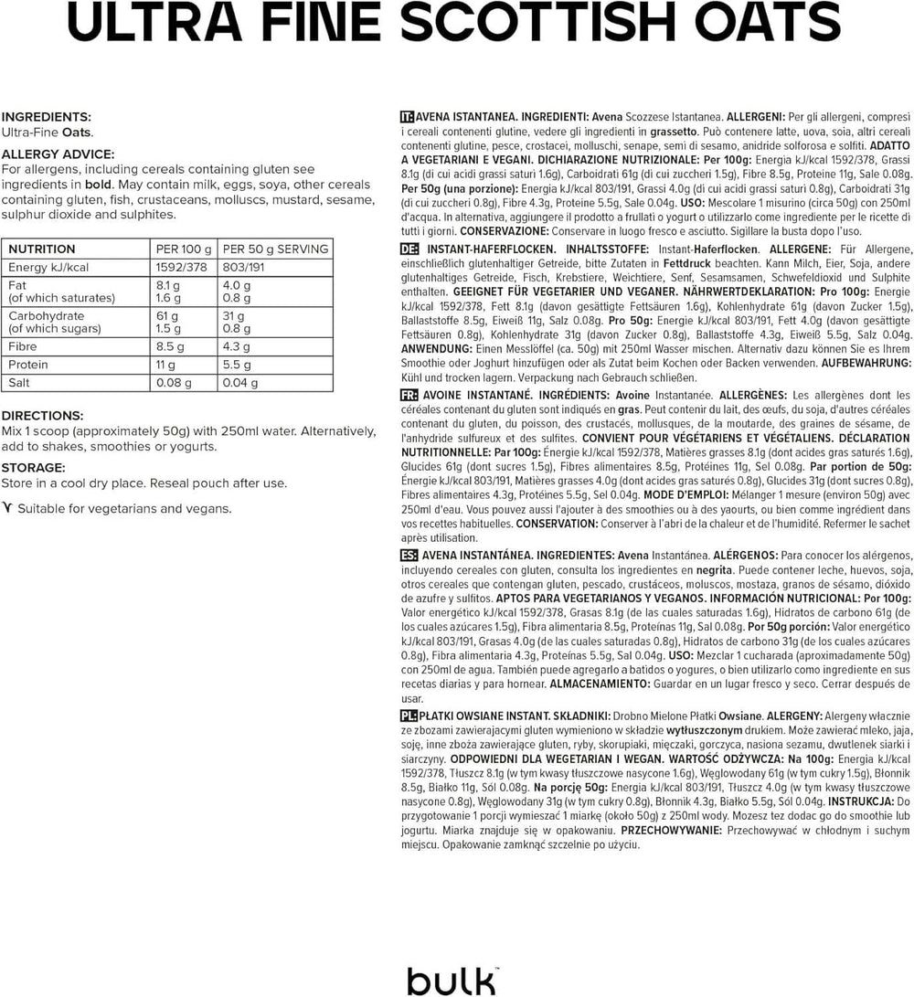 Farina d'avena macinata finemente Naty Shop Cereali