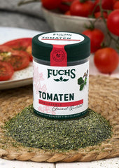 Fuchs Gewürze - Tomato Gewürz - Gewürzsalz für Tomatenbrot, Frühstücksei oder Steak - ingredienti naturali - 90 g in wiederverwendbarer, recyclebarer Dose