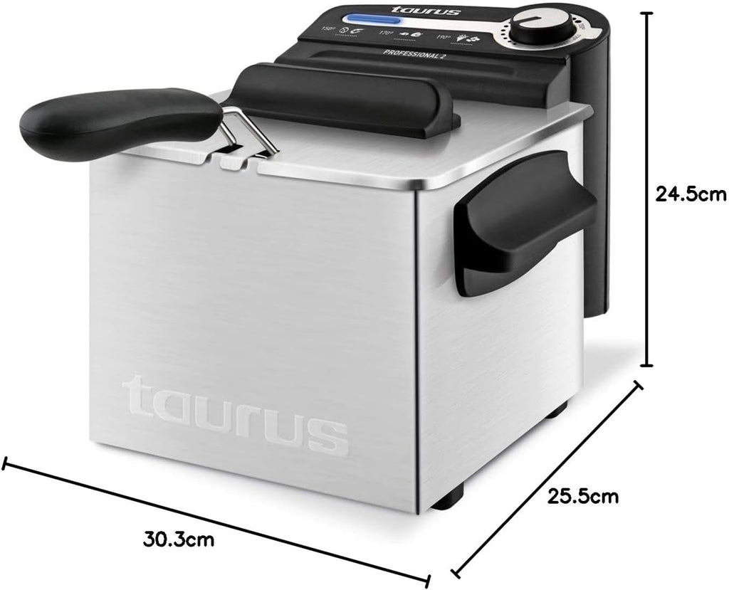 Taurus Professional 2 plus - Friteuză cu ulei, 2 litri, 1700 W, 18/8 oțel inoxidabil Electrocasnice Naty Shop