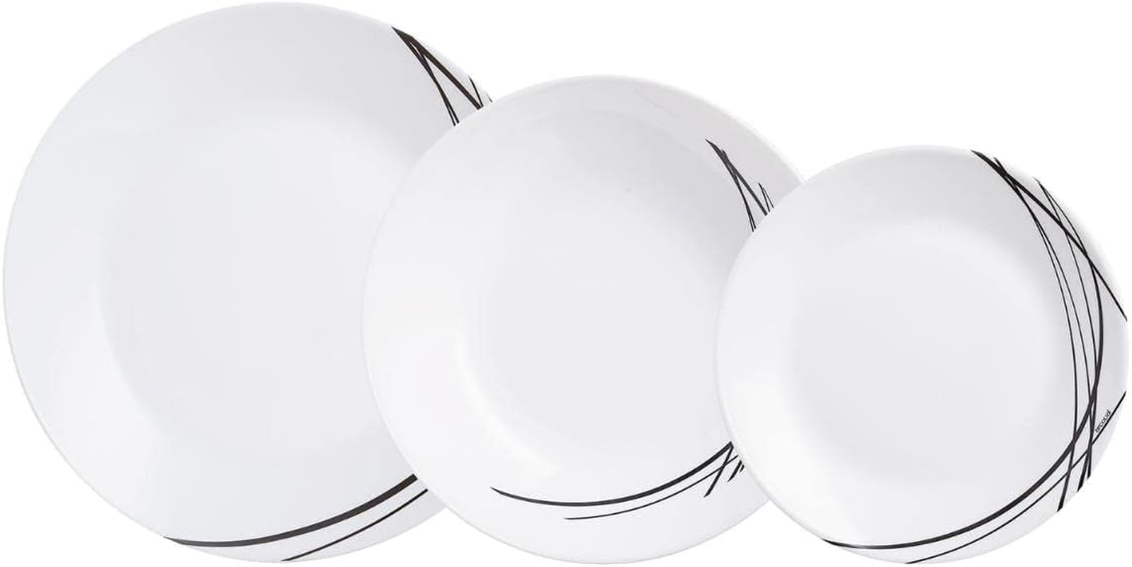 Luminarc Domitille Tafelservice, 18-Teilig, Opal, Keramik, Weiß Set di stoviglie Naty Shop Geschirr