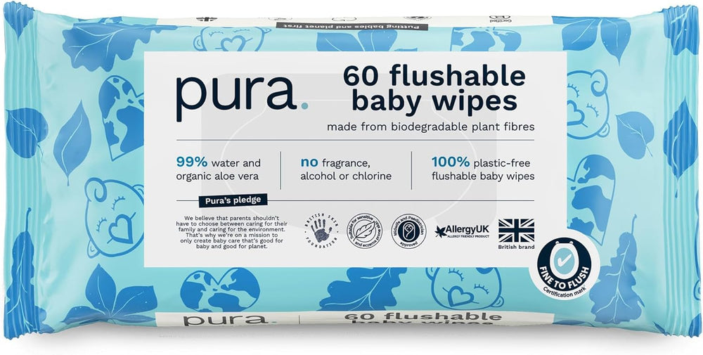 Salviette usa e getta ecologiche per la pelle sensibile del bambino 70 salviette (1 confezione) 99% acqua 100% senza plastica per pelle sensibile incline all'eczema Neonato biodegradabile Vegan