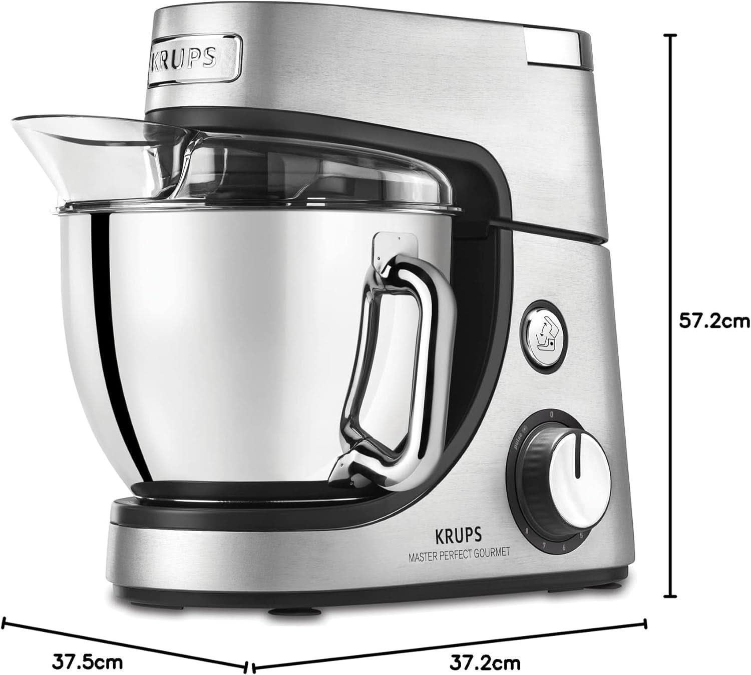 Robot de bucătărie Krups KA631D Master Perfect Gourmet | 1100 wați | 8 viteze | Bol din oțel inoxidabil de 4,6 litri | 5 accesorii: set de coacere, bol flexibil, unitate de mărunțire | oțel inoxidabil periat Mama si Copilul Naty Shop