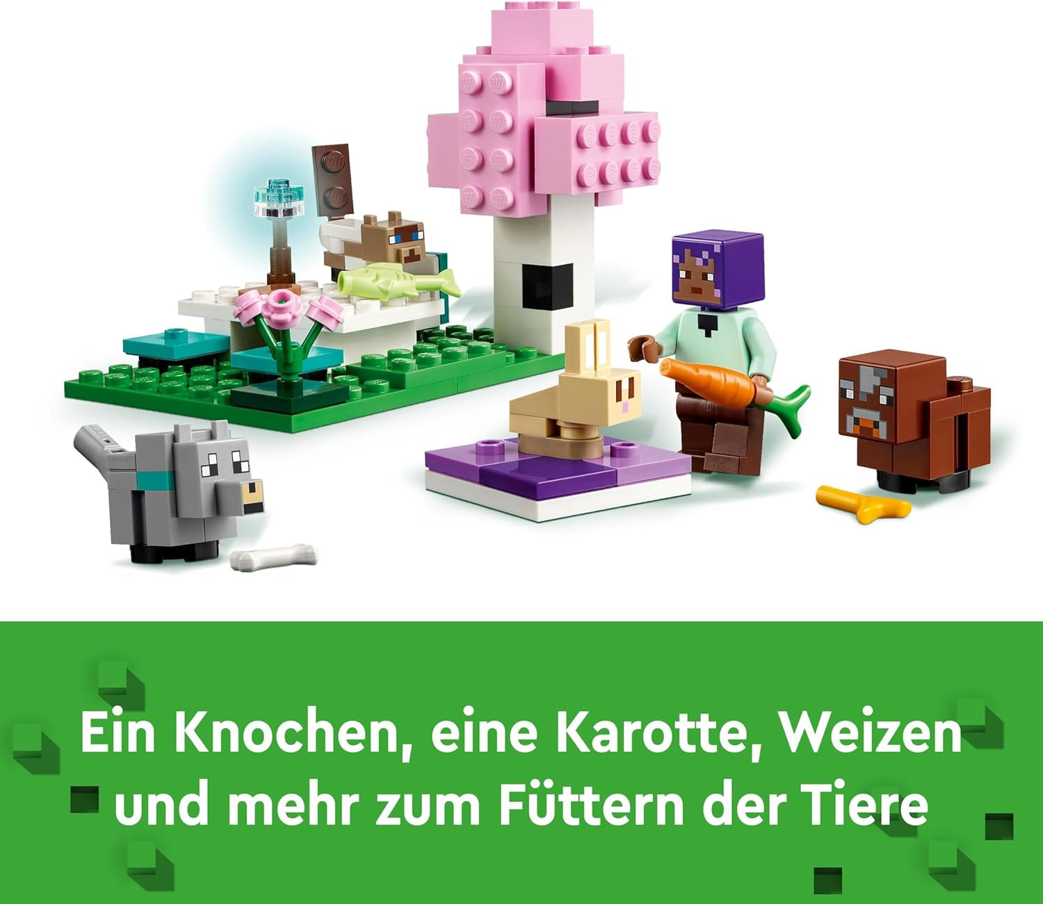 LEGO Minecraft Sanctuarul animalelor, jucărie cu multe figuri de animale pentru fete și băieți de la 7 ani, cadou pentru gameri și copii, set de modele de cărămizi ale biomului de câmpie 21253 Seturi de constructie Besuche den LEGO-Store