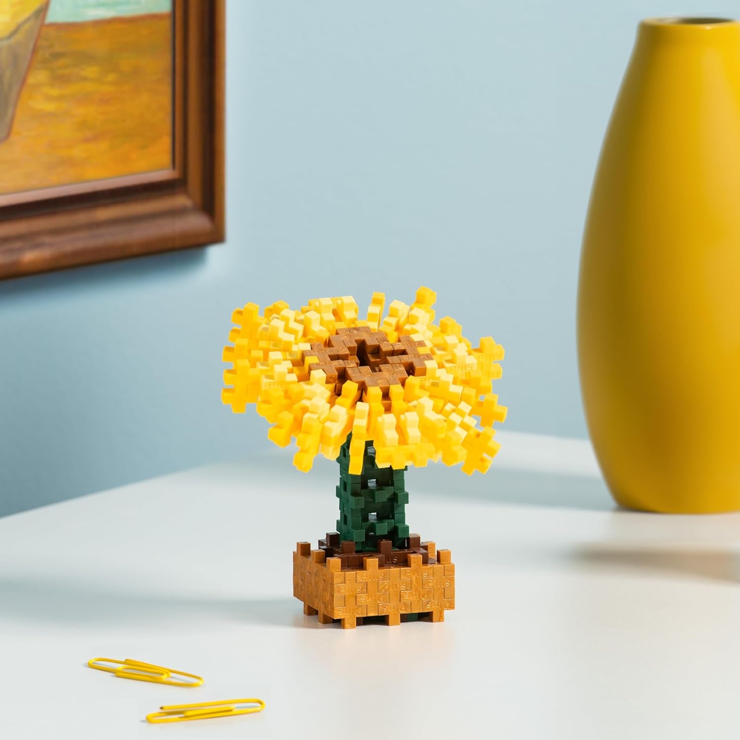Plus-Plus 5163 Geniales Konstruktionsspielzeug, Sonnenblumen von Vincent Van Gogh, Inspired-Edition, Kreativ-Bausteine ​​​​Tube, 350 Teile, Girasoli