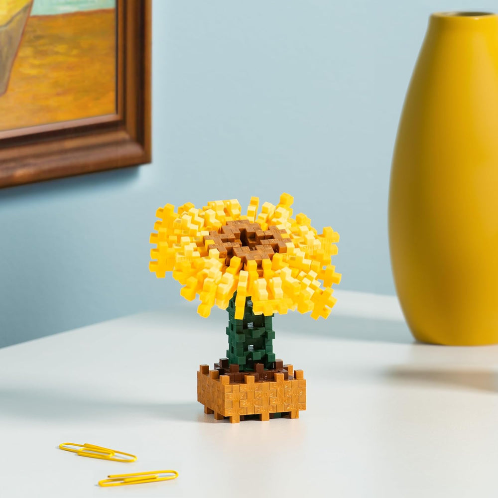 Plus-Plus 5163 Geniales Konstruktionsspielzeug, Sonnenblumen von Vincent Van Gogh, Inspired-Edition, Kreativ-Bausteine ​​​​Tube, 350 Teile, Girasoli