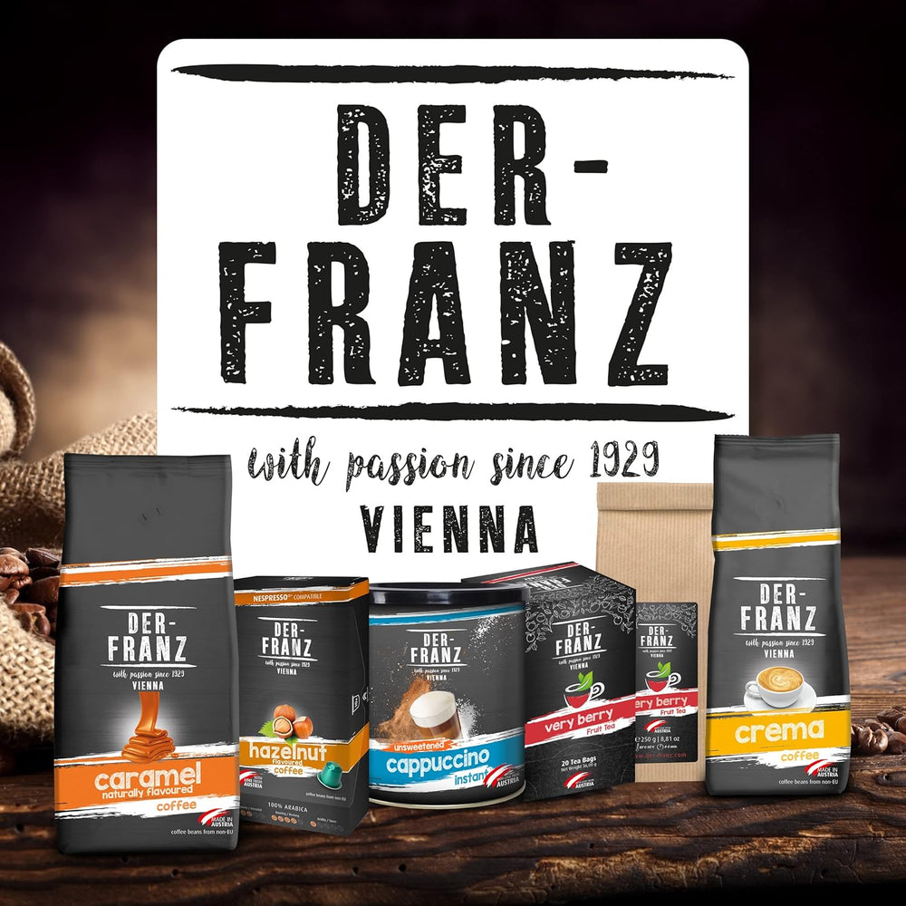DER-FRANZ Kaffee Crema, Intensität 4/5, 100% Arabica, ganze Kaffeebohnen, 3 x 500 g