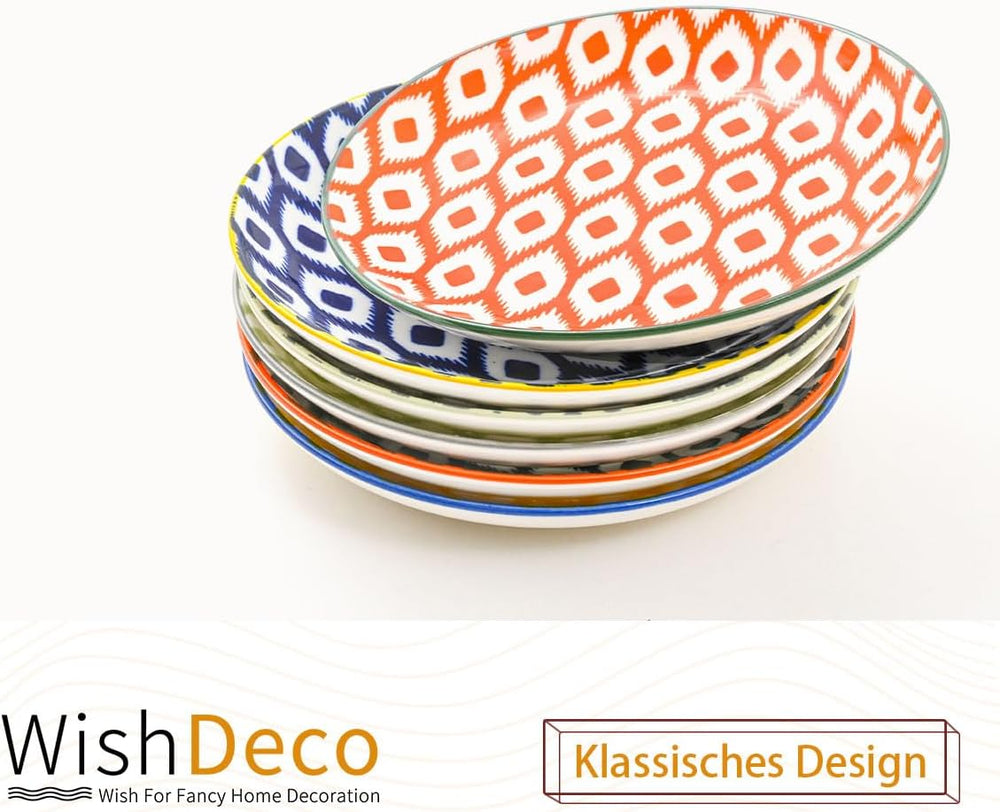 Farfurii pentru tort, set de 6; farfurii mici pentru desert (15 cm); farfurii pentru salată din porțelan; farfurii colorate pentru micul dejun; farfurii mini pentru paste, fructe, pâine