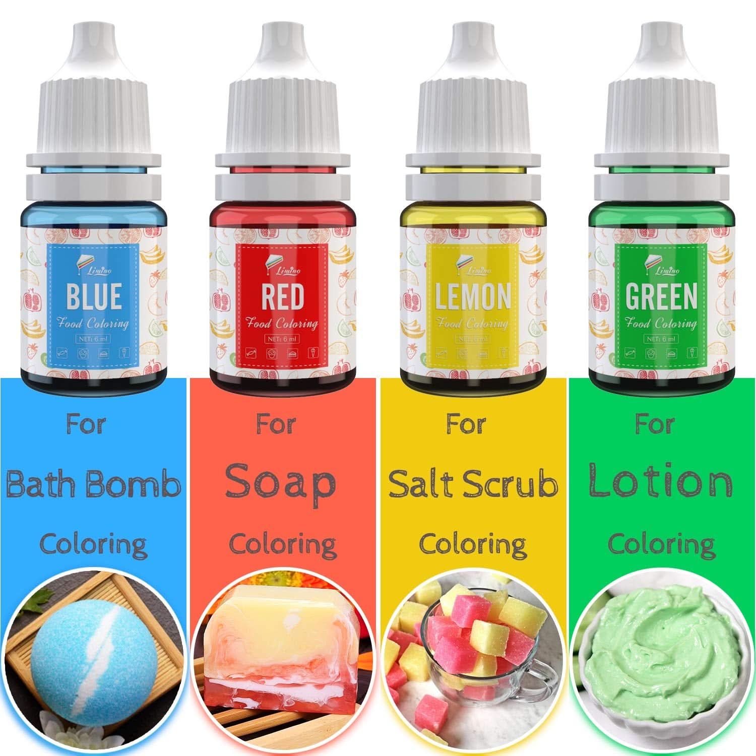 Set 12 coloranti alimentari x 6 ml, lichid Naty Shop