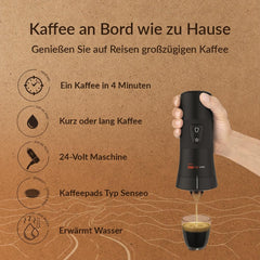 Handpresso - Handcoffee Truck 21010 | Espressor cu capsule Senseo pentru camioane 24V | Espressor pentru camion 24V, Espressor cu capsule de călătorie | Espressor pentru camion 24V pentru călătorii