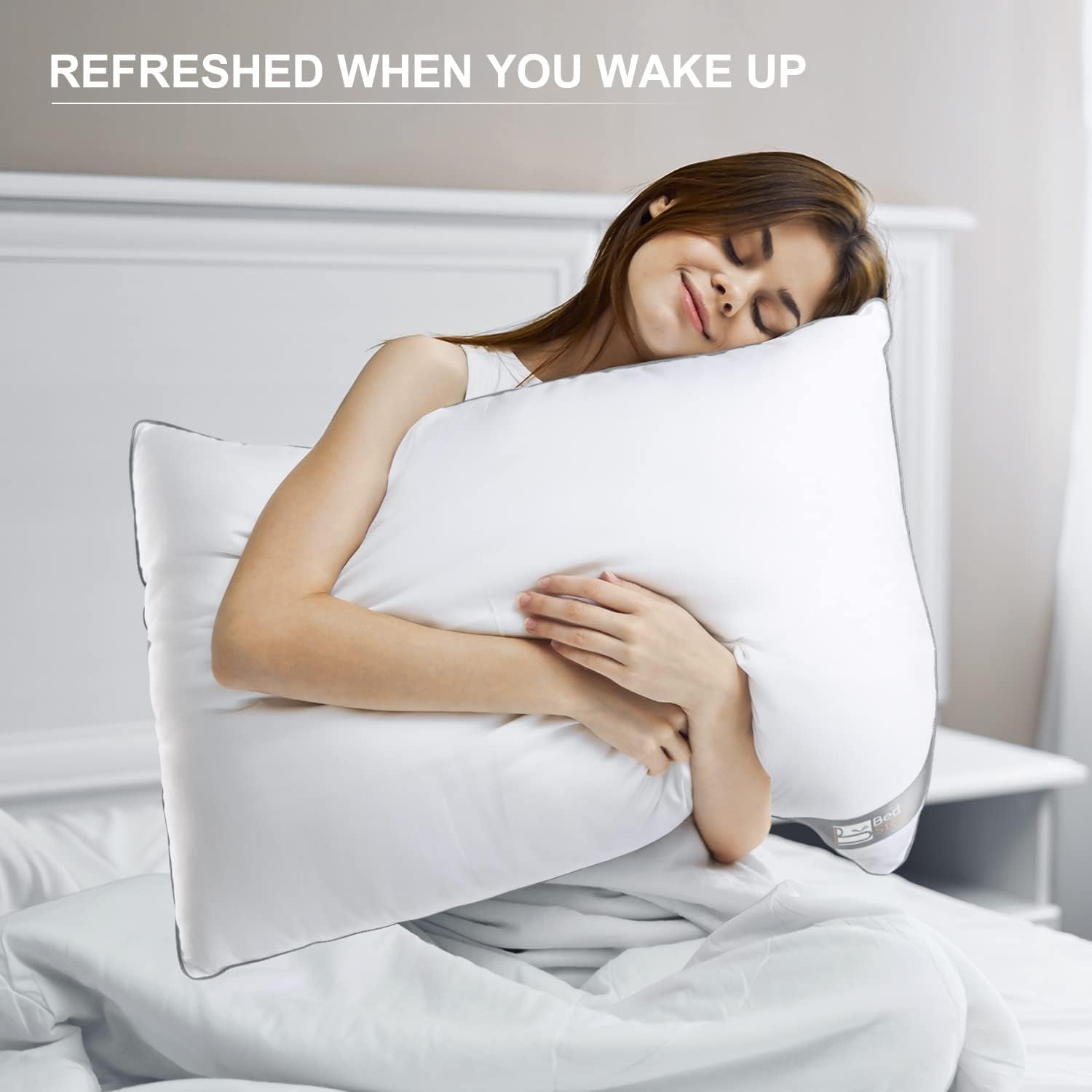 Pernă Bedstory, 2-Pack, calitate hotelieră, pernă pentru dormit, alternativă, de susținere și hipoalergenică pentru cei care dorm pe stomac, spate și lateral Perne standard Naty Shop