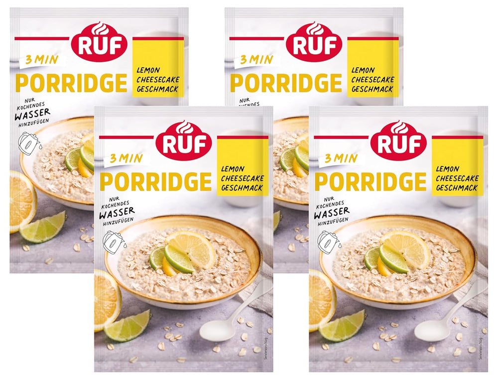 Farina d'avena istantanea RUF con fragole e vaniglia, un pasto estivo con avena pronto in 3 minuti, 1 busta x 65g