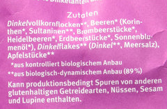 Muesli Hof al gusto di frutti di bosco, non zuccherato, 425 g