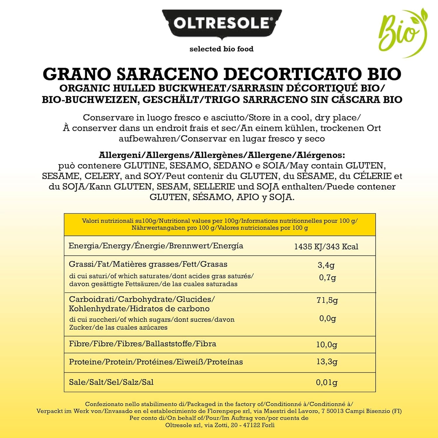 - Organic Buchweizen geschält 5 Kg - Getreide, nicht wärmebehandelt, aus biologischem Anbau, Pacchetto Convenience