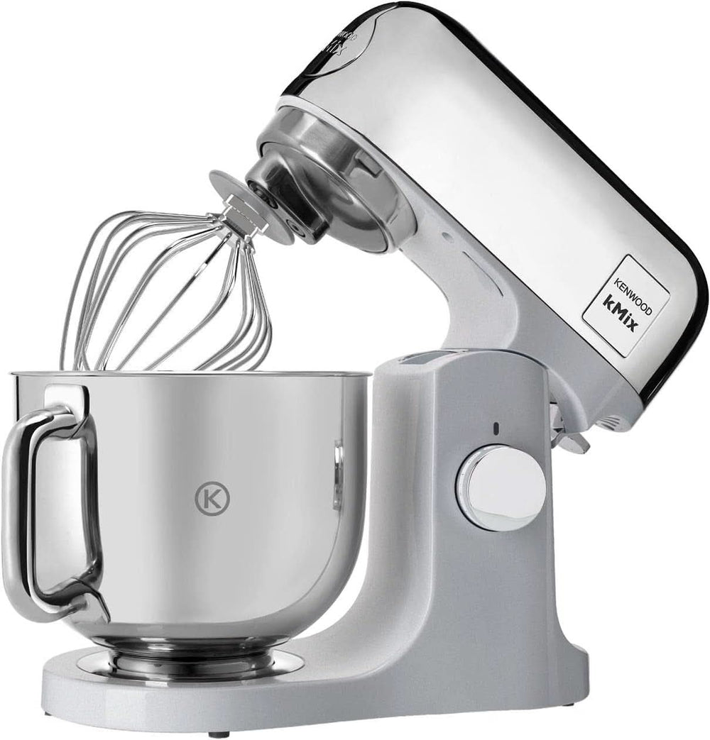 Kenwood Kmix Editions KMX760CH Küchenmaschine, 5 L Edelstahl Schüssel, Safe-Use-Sicherheitssystem, Metallgehäuse, 1000 Watt, Inkl. Set pasticceria 3-Teiligem und Spritzschutz, Chrom Mother and Child Naty Shop