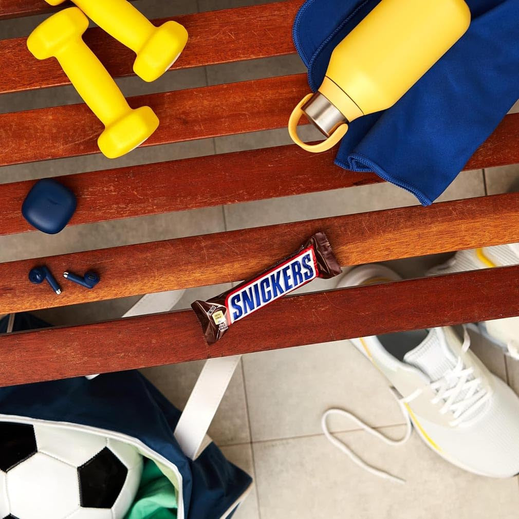 Confezione da 5 barrette di cioccolato Snickers al caramello di arachidi | Snack calcio | (1x5x50g)