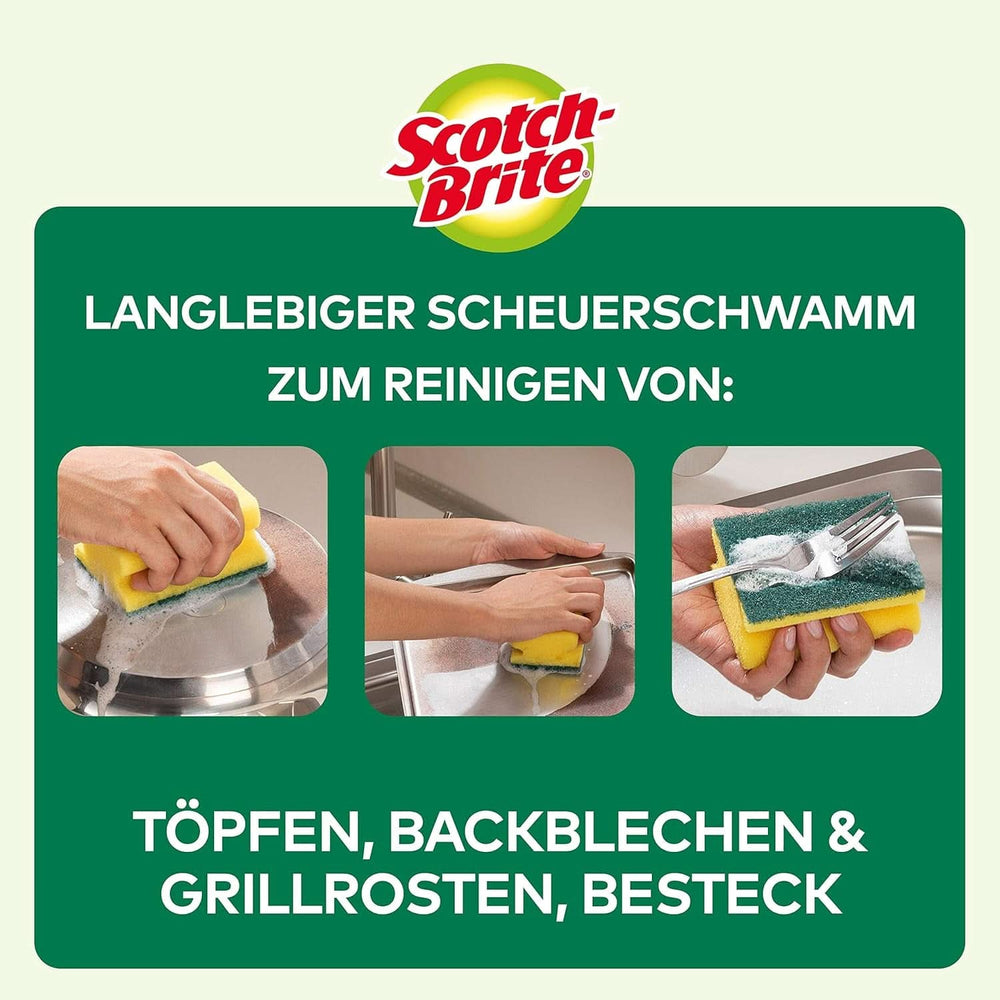 Scotch-Brite Classic Pot Cleaner, confezione da 16 spugne, spugna da cucina - pulisce in modo potente ed efficace Detersivi da cucina Naty Shop