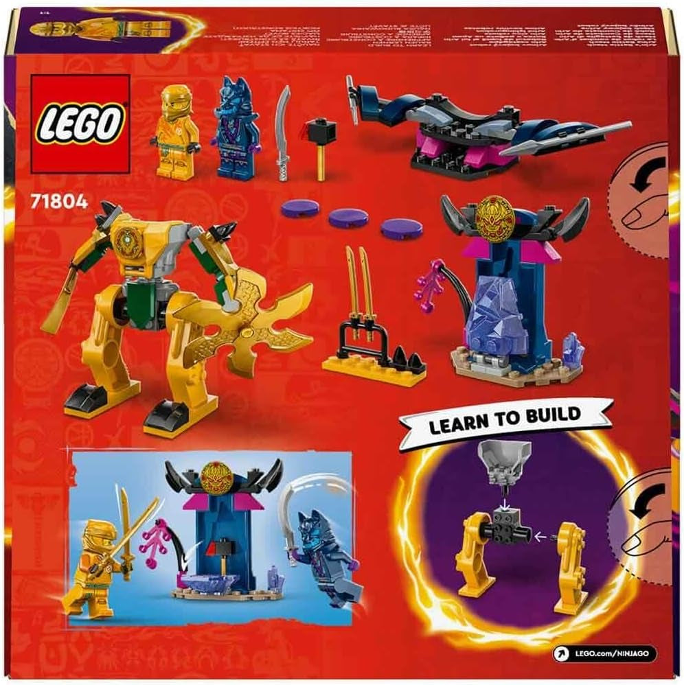 LEGO NINJAGO Mech da battaglia di Arin, giocattolo Ninja per bambini dai 4 anni in su Con personaggi Incl. IVA. Arin con mini katana, action figure e mech, piccolo regalo per ragazzi e ragazze 71804 Set da costruzione Besuche den LEGO-Store