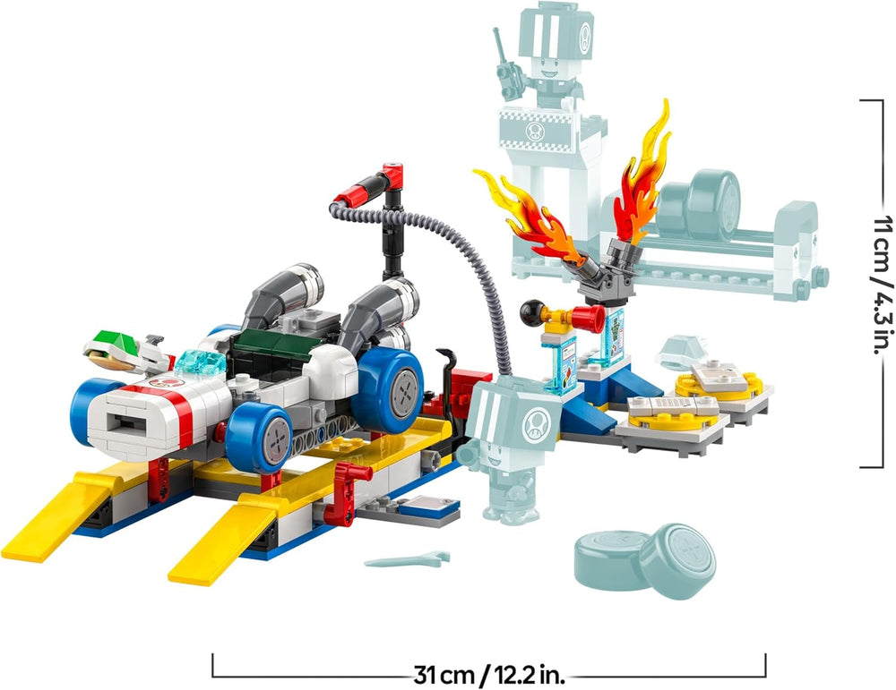 LEGO Super Mario: Mario Kart – Toad’s Garage Set, Nintendo Mechanic Toy with 2 Blue Toad Character Figures for Independent Play, Birthday Gift for Boys, Girls and Gamers Aged 8 Plus 72035