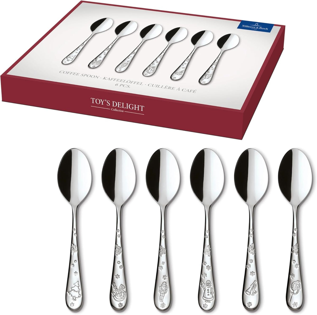 Villeroy & Boch - Toy'S Delight set cucchiaini caffè 6 pezzi Silver Platinum, lavabili in lavastoviglie Kitchen Naty Shop