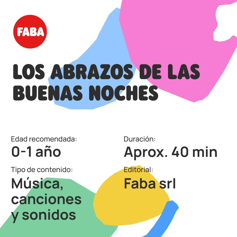 FFL30002 - Îmbrățișările nopții bune - Cântece - Jucărie, conținut educațional în spaniolă, pentru fete și băieți de la 0 la 3 ani, multicolor Jucarii Bebe Naty Shop