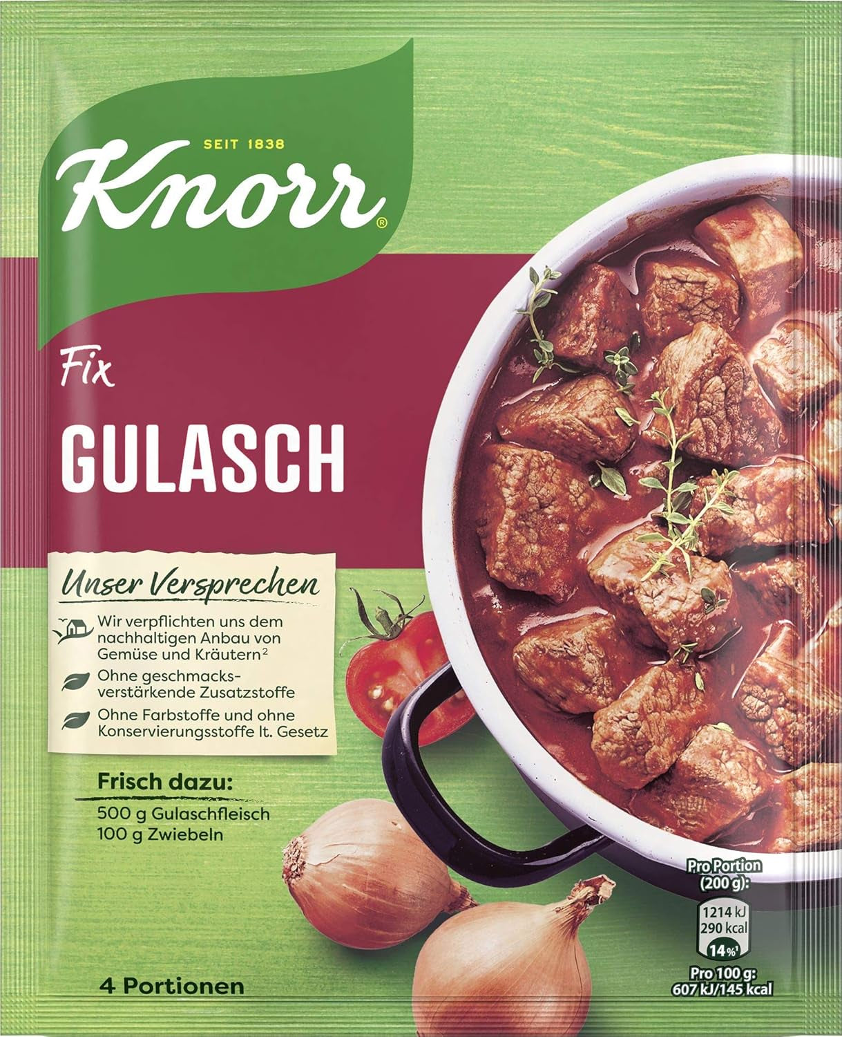 Knorr Fix Würzmischung Paprika-Gulash per una carne leccata con ingredienti naturali 4 porzioni