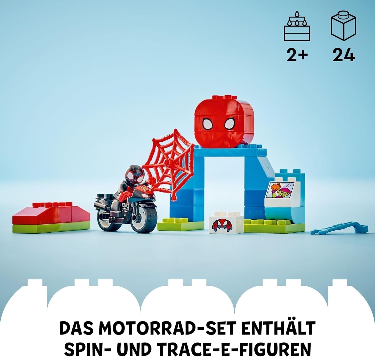 LEGO DUPLO Marvel Spins Avventura in moto, Playset Fantasy per la serie TV Spidey e i suoi super amici, giocattolo educativo da costruire e ricostruire per bambini dai 2 anni in su 10424 Set da costruzione Besuche den LEGO-Store