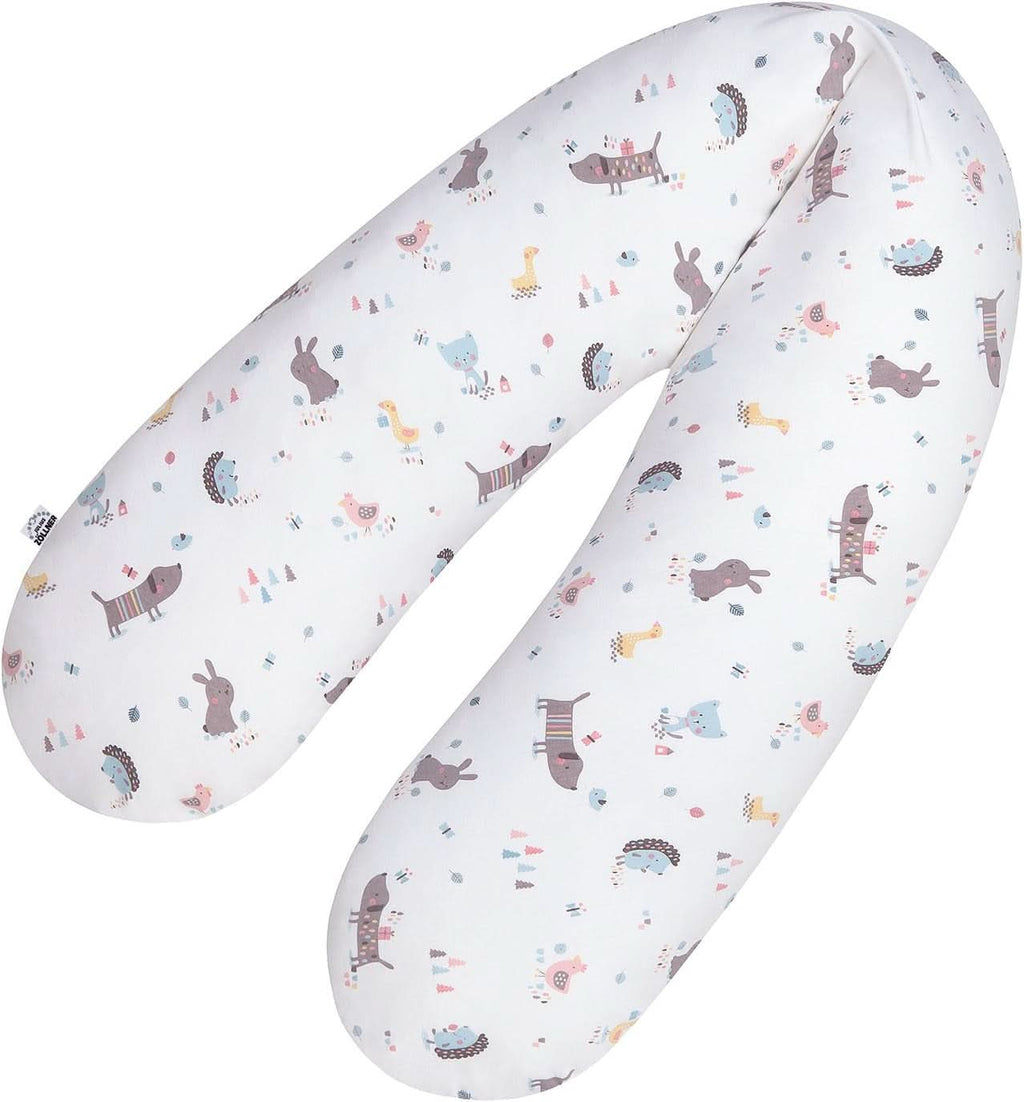 Julius Zöllner pernă de alăptare din jersey aprox. 190 cm | umplutură 42 litri microperle Eps | Fabricat în Germania | capac din jersey 100% bumbac Accesorii Hrana si Alaptare Bebe Naty Shop Crazy Animals