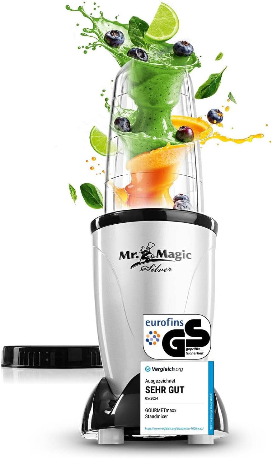 Gourmetmaxx Mr Magic Blender, Smoothie Maker con pacchetto accessori Xxl Naty Shop