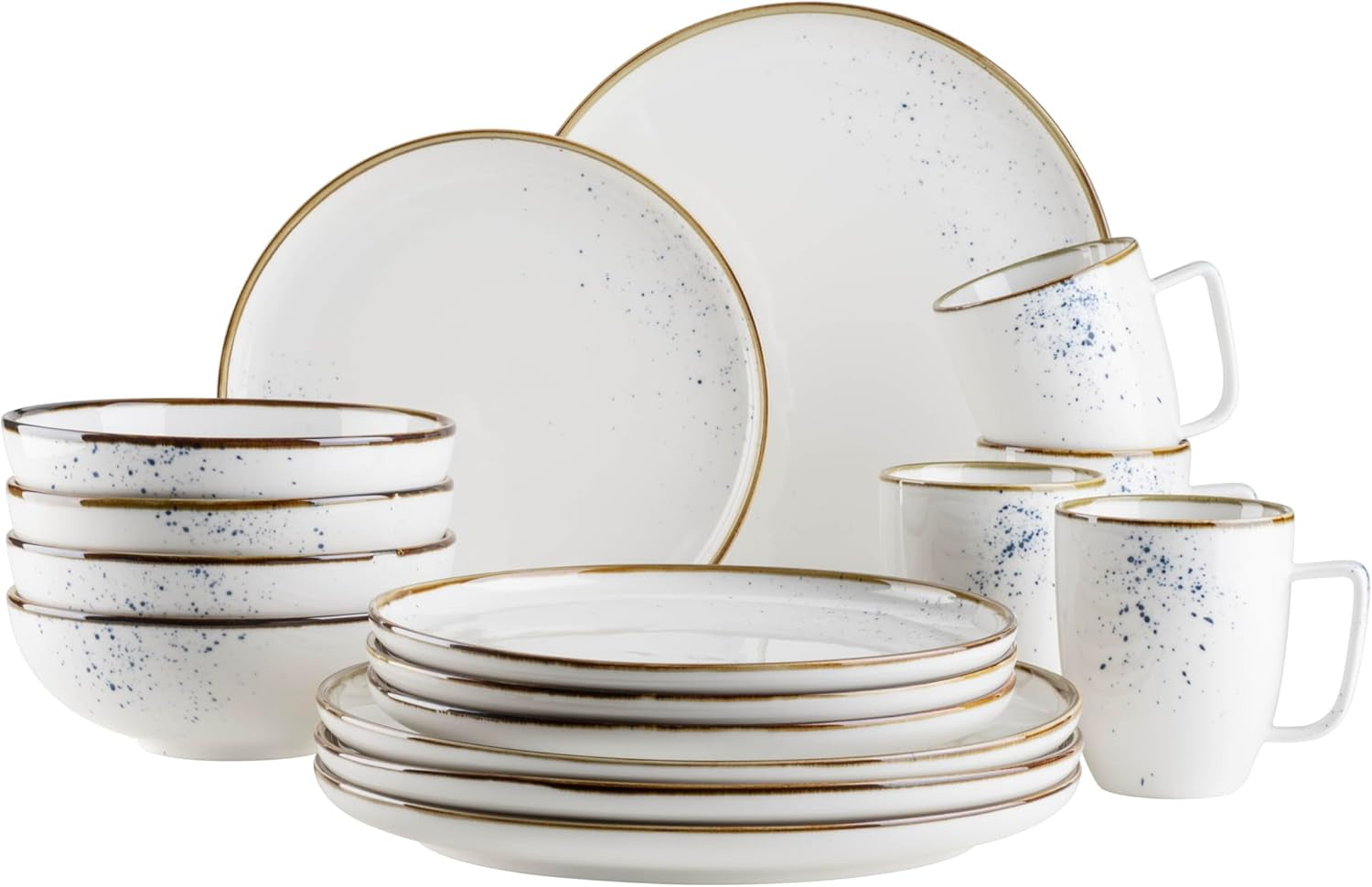 MÄSER Serie Pintar, Servizio da tavola di alta qualità per 4 persone, servizio combinato da 16 pezzi Set di stoviglie Naty Shop Blue Set di stoviglie