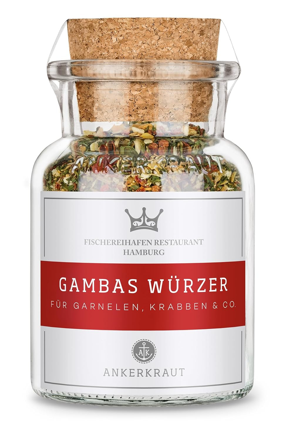 Ankerkraut x Fischereihafen Restaurant Gambas Würzer, Authentisches Gewürz für köstliche Gambas und Meeresfrüchte, Perfekt für die Mediterranean Küche, 80 g in Corkenglas