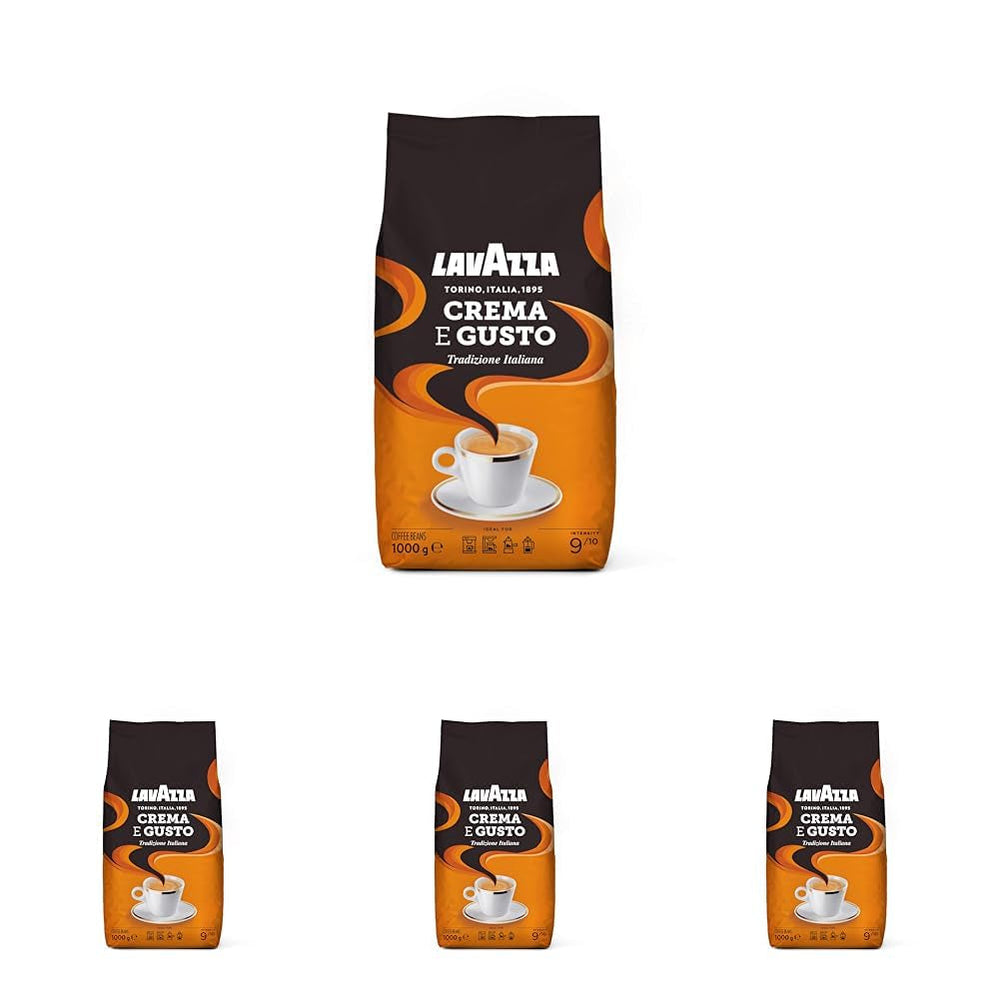 Lavazza, Crema E Aroma, boabe de cafea Arabica și Robusta, ideale pentru mașinile Espresso Cafea Naty Shop 4 x 1 Kg Crema E Gusto