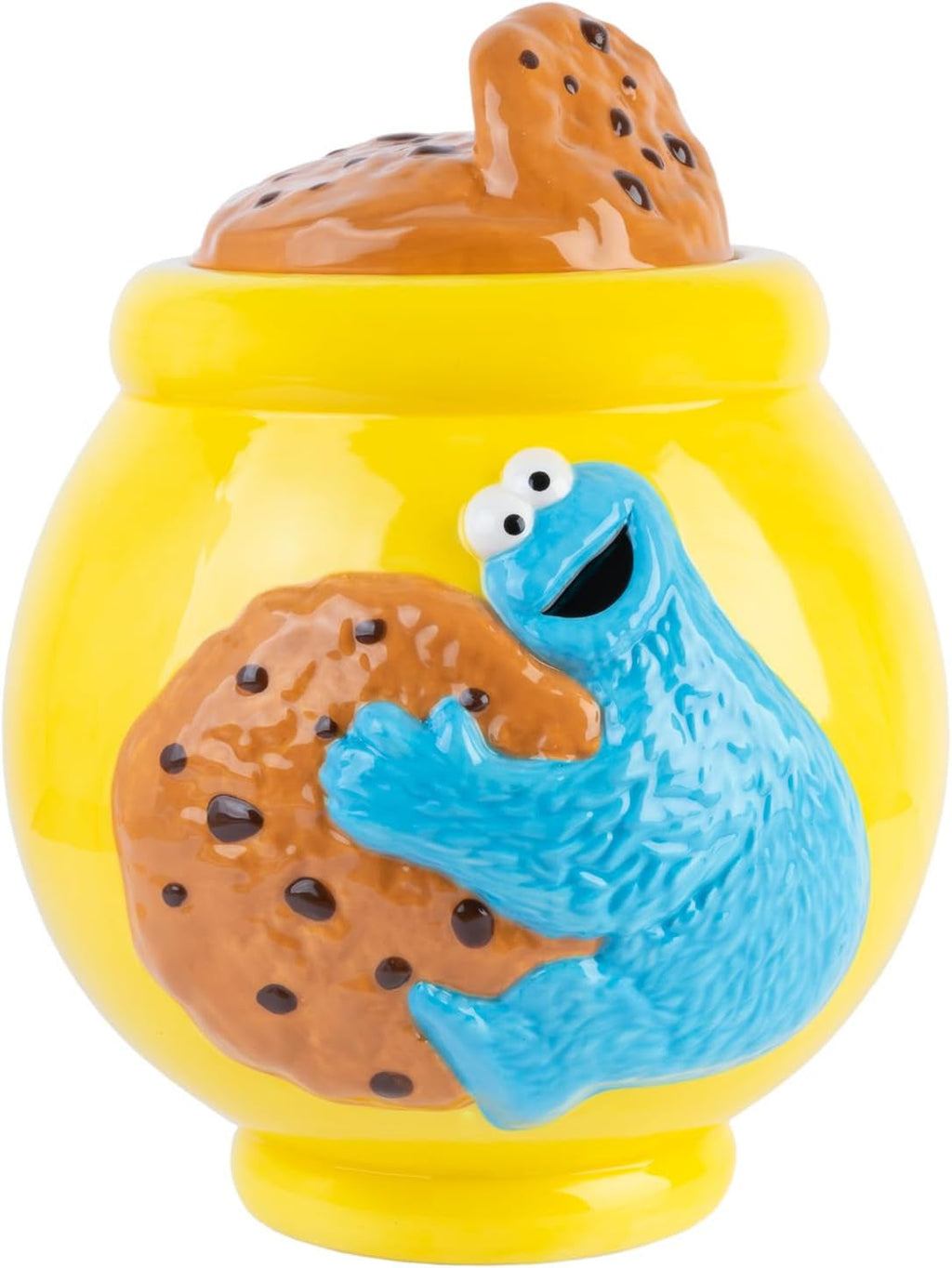 Grupo Erik borcan ceramic pentru biscuiți Sesame Street Cookie Monster - Borcan pentru biscuiți cu capac Mare 21.0 x 27.0 x 22.0 cm Borcan de depozitare cu capac Marfă oficială Sesame Street Cutii depozitare alimente Naty Shop Baloo