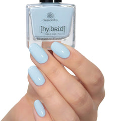 Smalto IBRIDO alessandro Blueberry Slush - blu pastello - Unghie perfette in soli 3 passaggi, senza LED - dura fino a 10 giorni! 8 ml