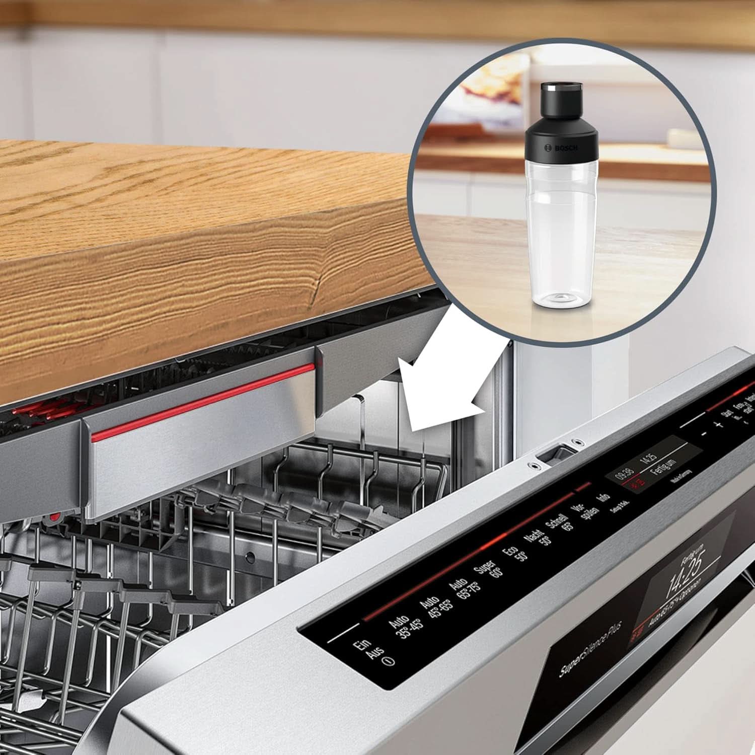 Bosch Vakuum-Standmixer Vitapower Series 8 MMBV621M, Starke Mixleistung, Vitaminschonende Zubereitung, 4 Automatikprogramme, Vakuum-Togo Flasche, 37.000 U/Min, 1000 W, Silver Mother and Child Naty Shop