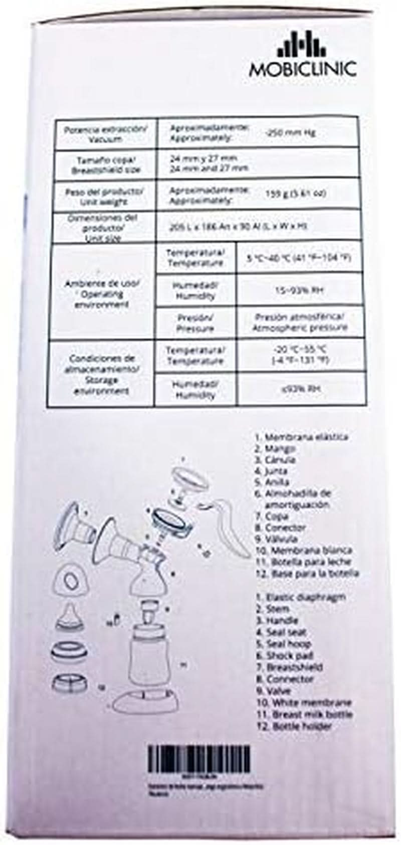 Mobiclinic ®, Tiralatte manuale, marchio europeo, impugnatura ergonomica Accessori Alimentazione e Allattamento Bebe Naty Shop