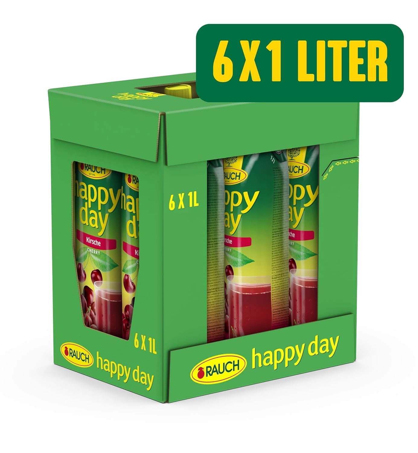 Rauch Happy Day Ciliegia | Da amarene selezionate | 6X 1 litro, Tetra Prisma Naty Shop