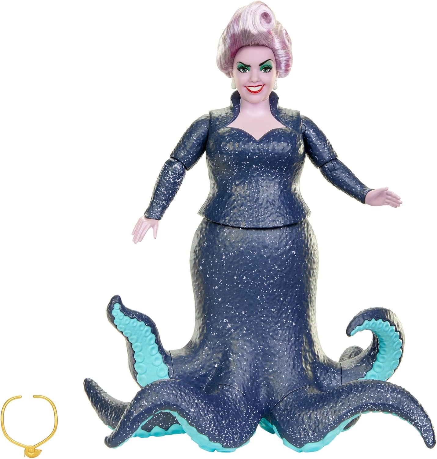 Mattel DISNEY Ariel, Sirena - Ursula con tentacoli, collana staccabile e acconciatura color lavanda per un divertimento infinito dal parrucchiere, adatta a bambini dai 3 anni in su, bambole HLX12 Naty Shop