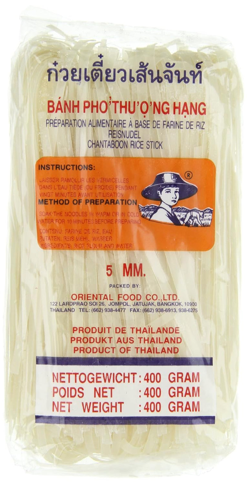 Spaghetti di riso - Tagliatelle tailandesi a nastro di riso larghe 5 mm, a base di farina di riso - 17 x 400 g