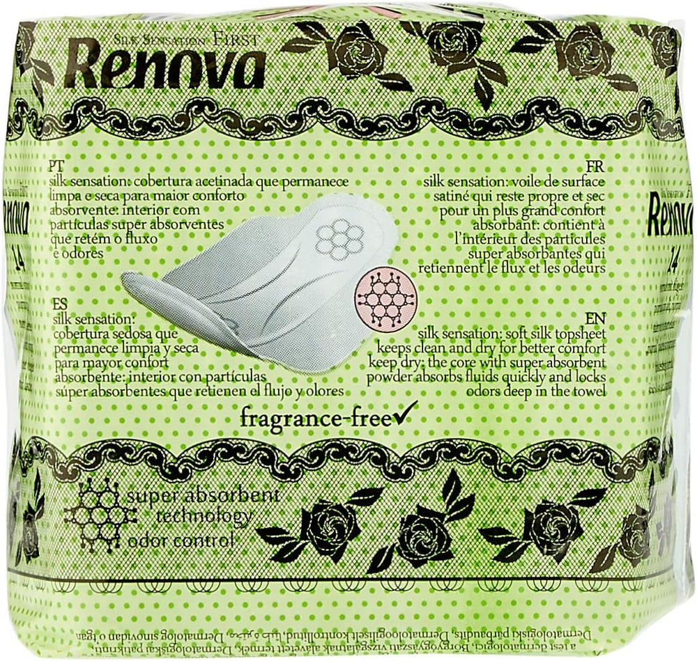 Renova Primele Comprese Normale Cu Aripi | 14 Comprese | Ultra Subțiri Și Super Absorbante