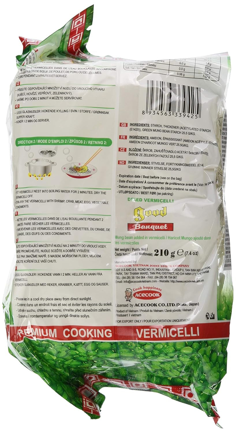 ACECOOK - Vermicelli con fagioli GD - (1 X 210 GR)