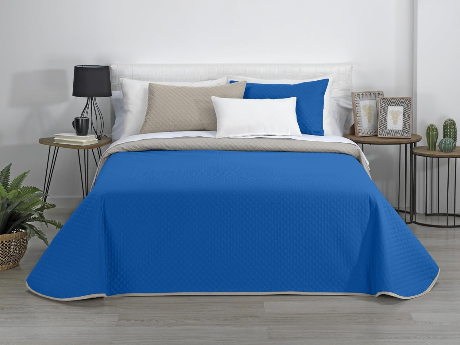 Estoralis | AVA | Cuvertură Boutique Reversibilă | Pentru toate anotimpurile | Culoare - gri/albastru | Pentru pat de 120/135 cm. pat. (230 X 270 Cm. Ancho X Alto) | Cuvertură cu matlasare Plapumi si pilote Naty Shop Titlu implicit