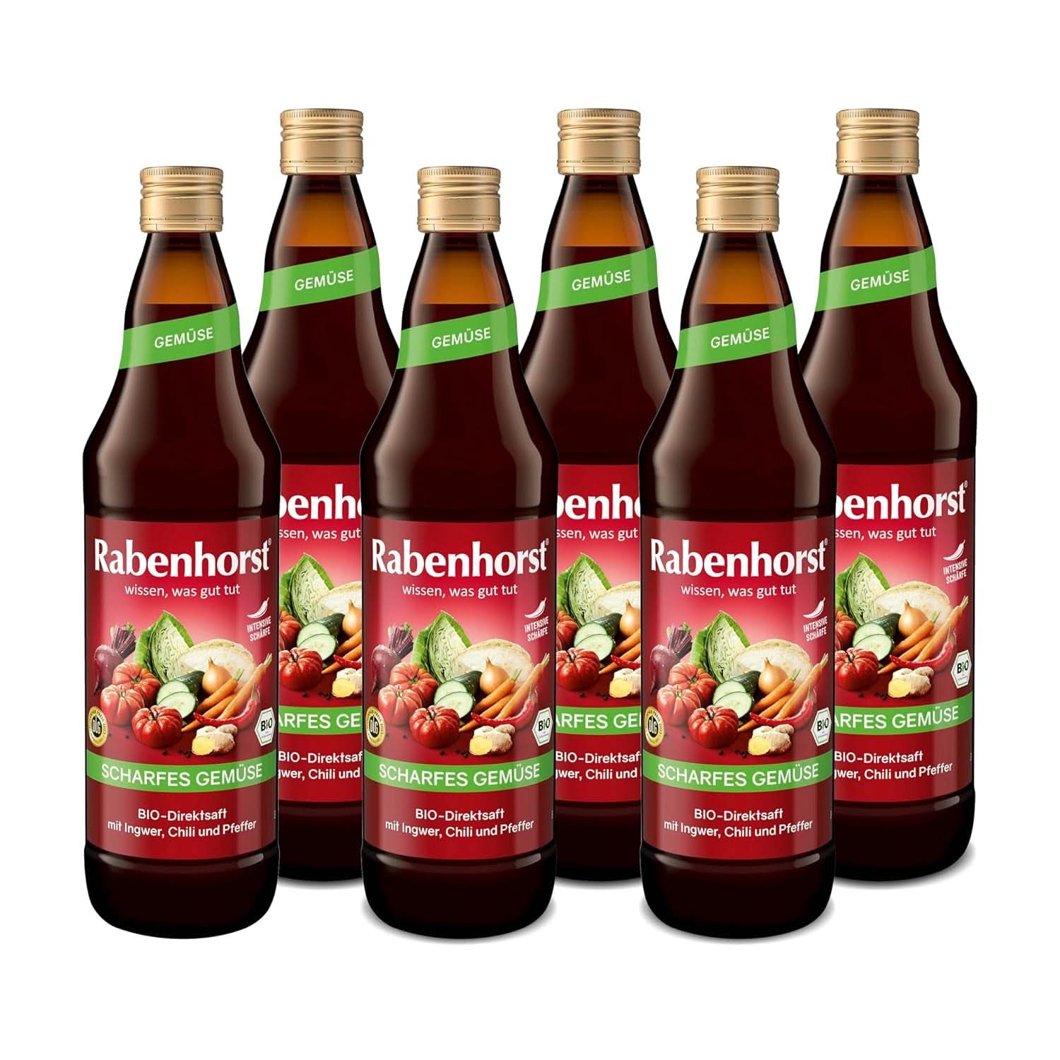 RABENHORST (6 x 700 ml) - Succo di verdure di alta qualità da diverse verdure dal sapore speziato intenso Bevande analcoliche Naty Shop