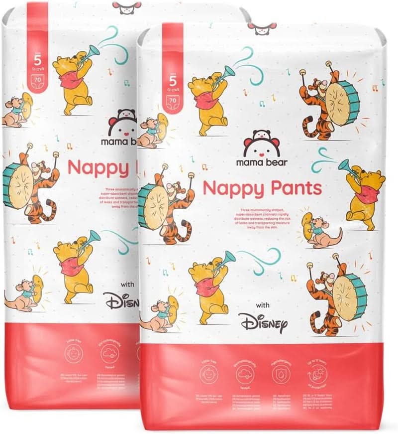 Pannolini Mama Bear Disney, taglia 5 (12-17 Kg), bianco, 70 pezzi Mamma e Bambino Naty Shop 5 (12-17 Kg) Confezione mensile