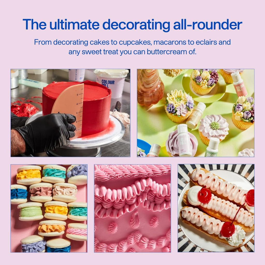 Colour Mill White Buttercream Gloss Frost, Cremă de unt albă în stil meringue elvețian, Vanilie cremoasă, Perfectă pentru glazurare, pipetare și umplere - 1 L Pasta de zahar Naty Shop