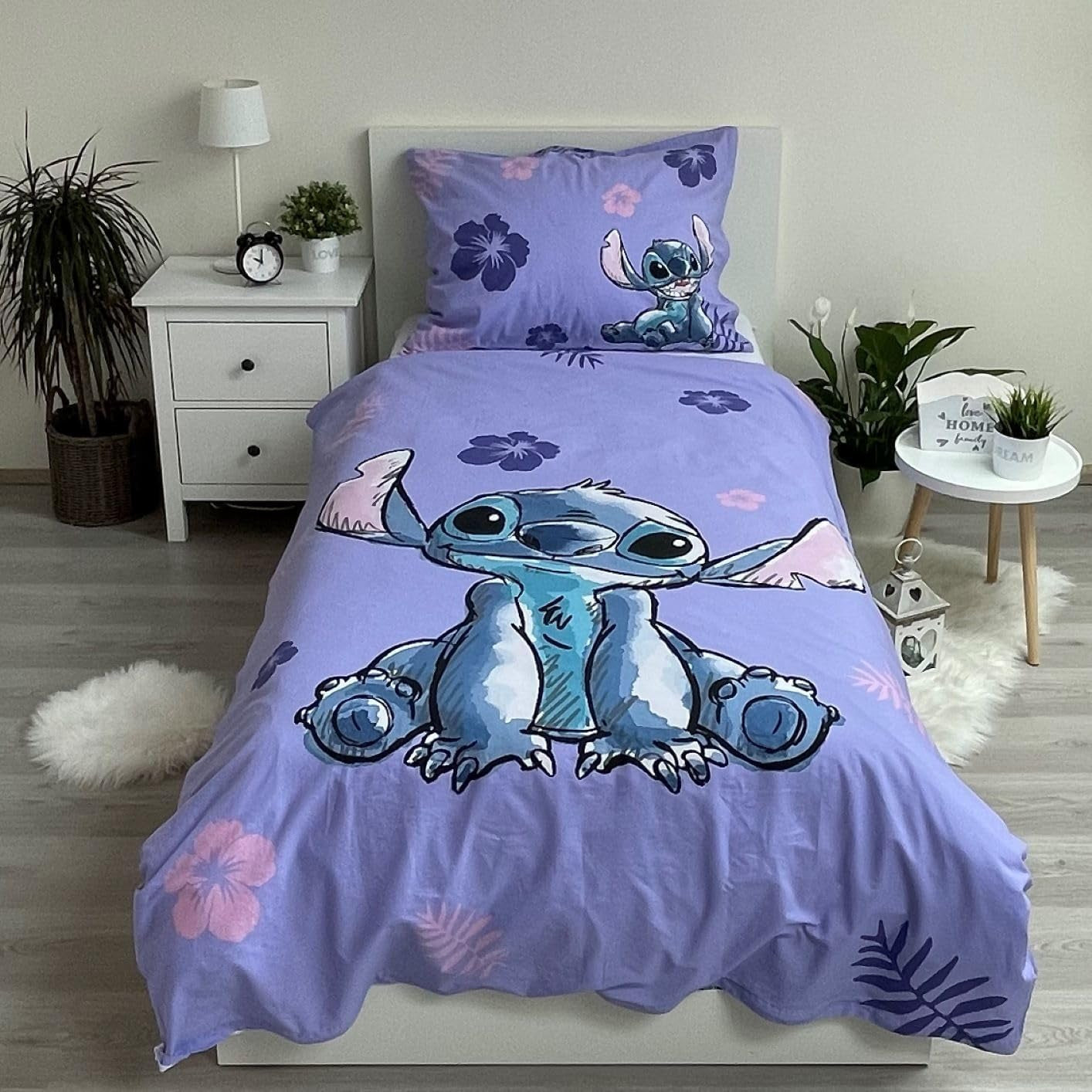 Biancheria da letto reversibile per bambini, Lilo & Stitch, 100% cotone Biancheria da letto - bambini Naty Shop