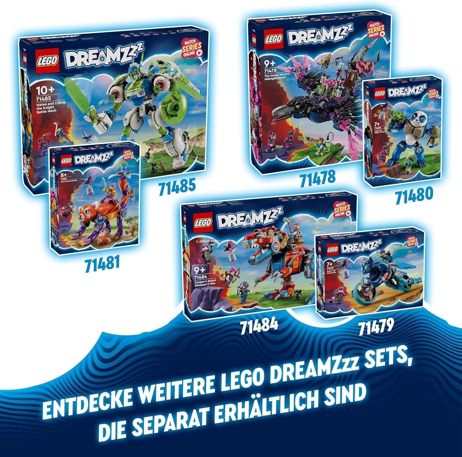 LEGO Dreamzzz 2-in-1 Coopers Dino-Mech C-Rex Giocattolo Pterodattilo T.Rex Action Figure per ragazzi e ragazze Set di avventure giocattolo creativo Regalo per bambini 9 anni 71484 Set da costruzione Beuche den LEGO-Store