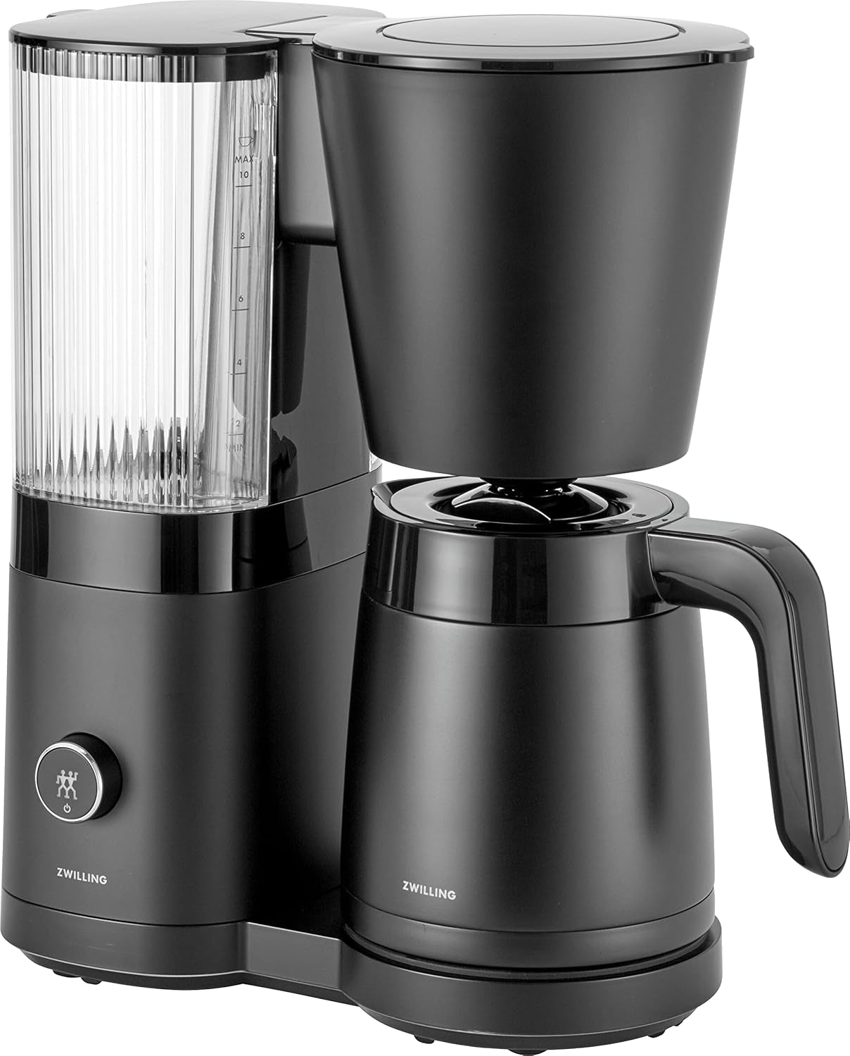 ZWILLING ENFINIGY Espressor cu filtru cu carafă din sticlă de 1,5 l, espressor cu boiler din oțel inoxidabil, funcție Blooming și detartrare inteligentă, plastic, argintiu