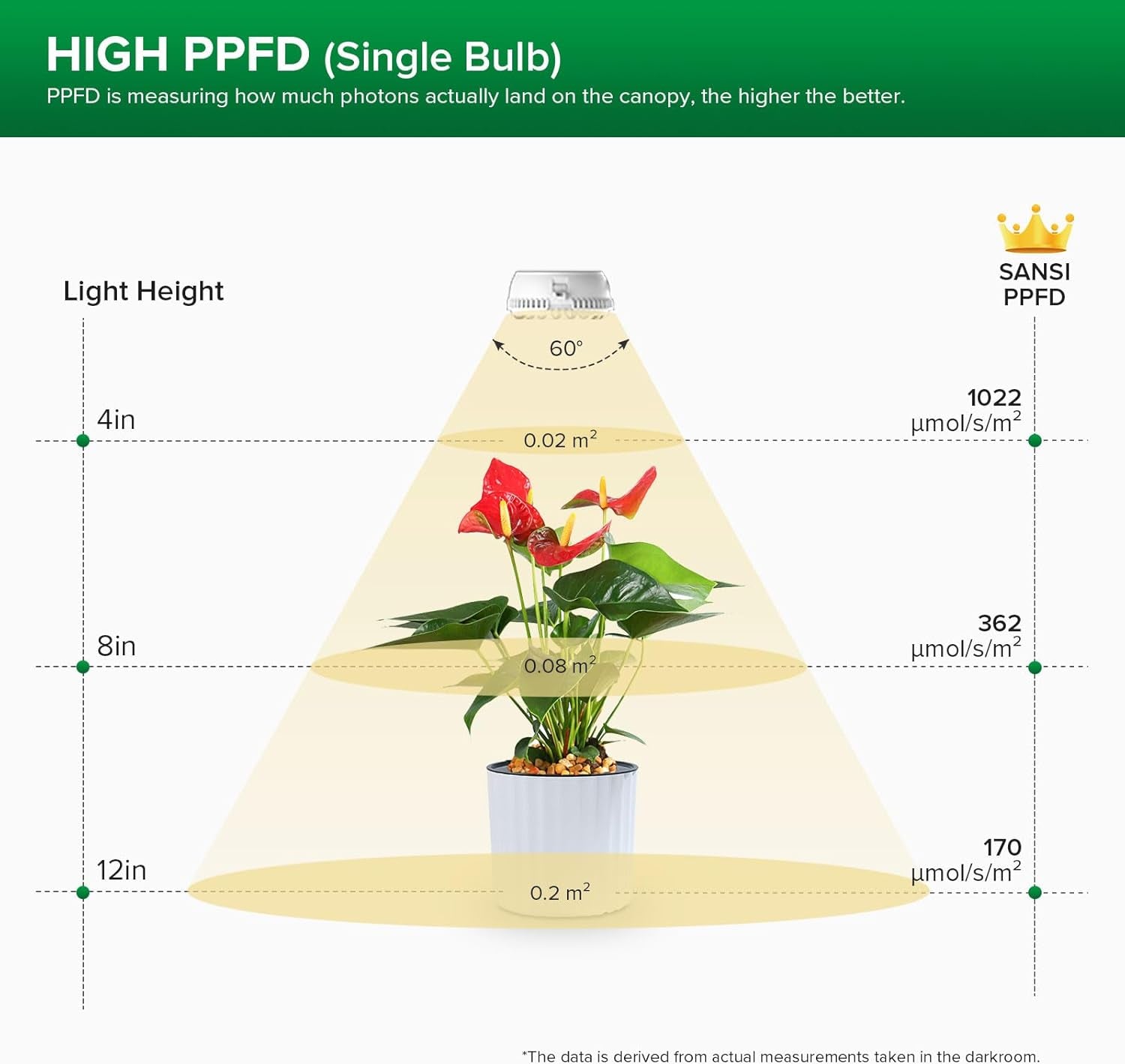 SANSI LED Lampada per Coltivazione di Piante da Interno 2 Teste Spettro Completo 10W (equivalente a 150W) Timer 4/8/12 Ore Lampada a Sospensione Idroponica per Piante da Interno in Serra