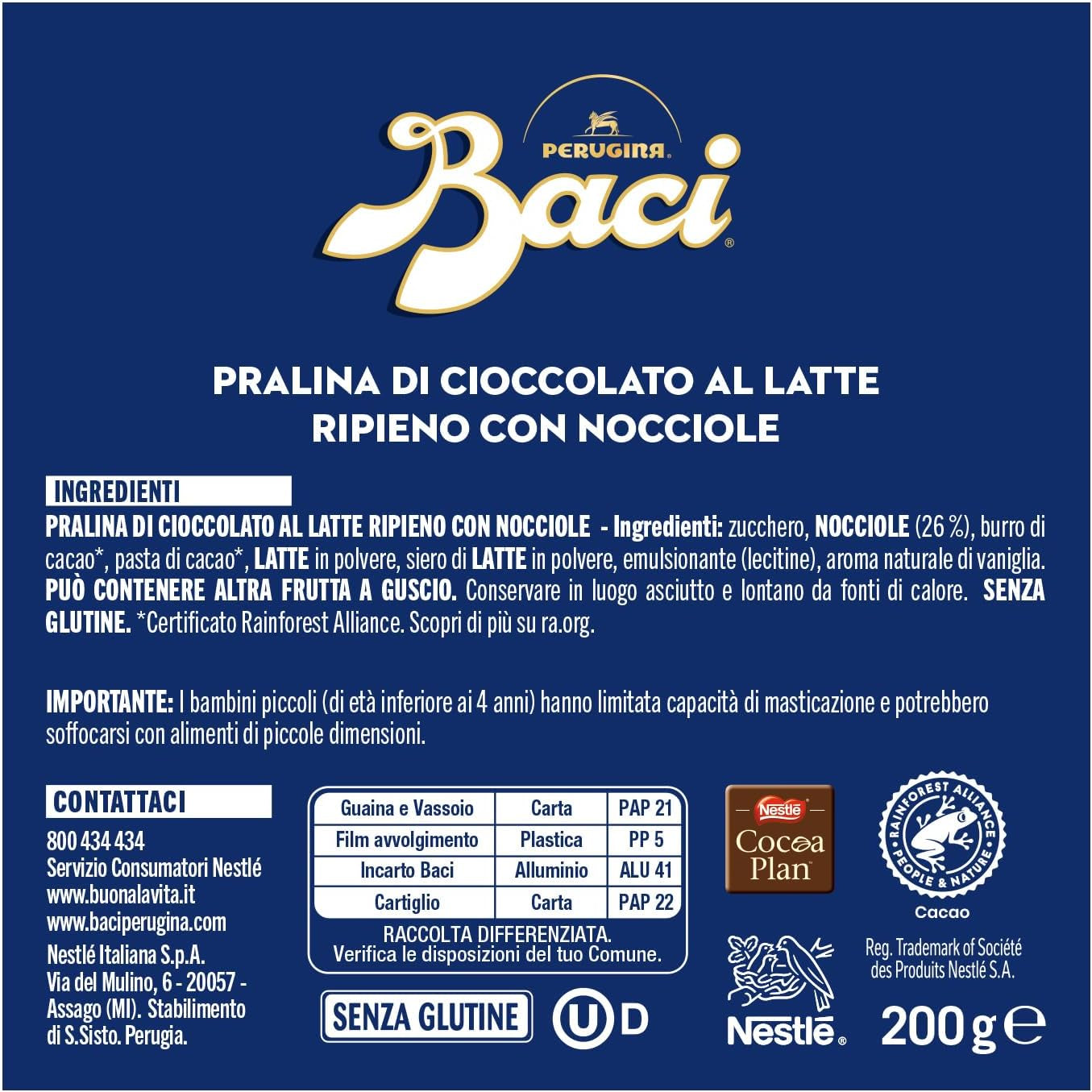 Ciocolate cu umplutură de ciocolată cu lapte și alune, cutie 200g