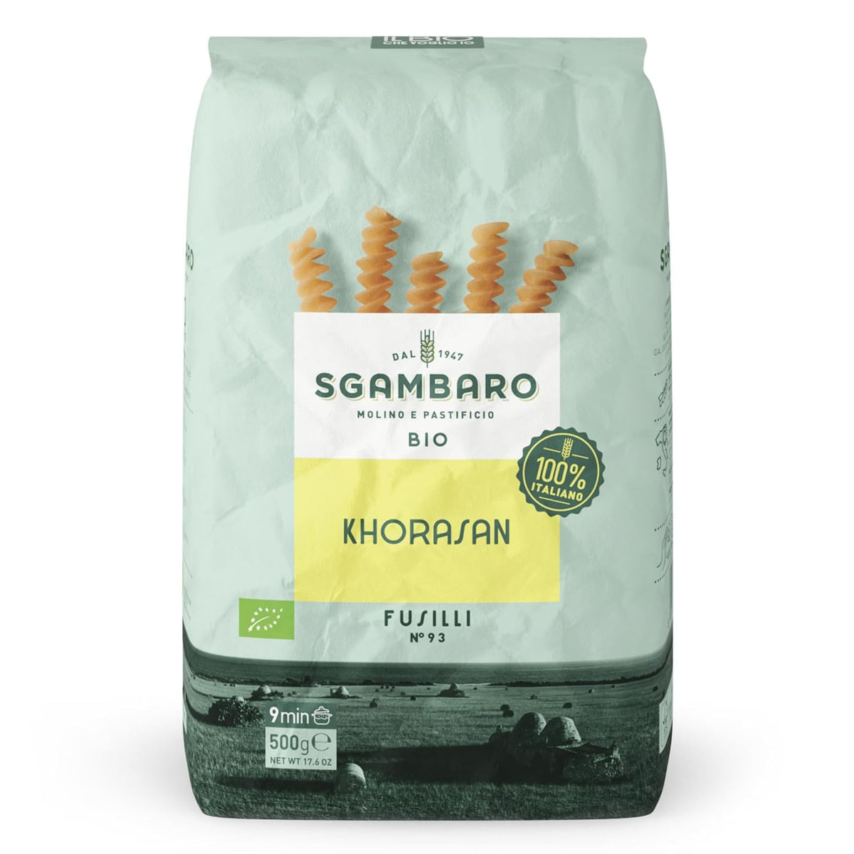 Pasta Fusilli Bio N. 93 - 500g di grano Khorasan - Grano antico, ad alto contenuto proteico, coltivato al 100% in Italia - Versatile in cucina e ricco di nutrienti